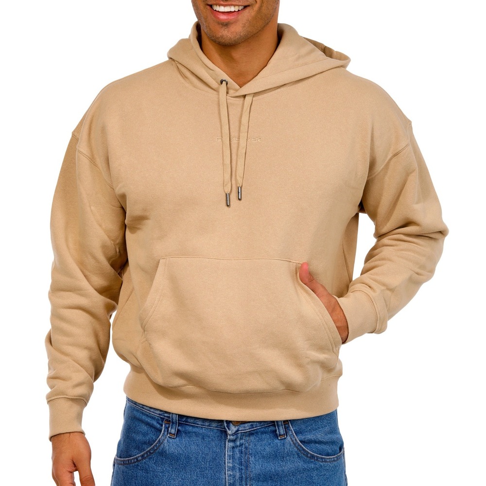 Quiksilver Mens Boxy Fit Fleece Hoodie Incense Tan QA35HD158 Large NWT